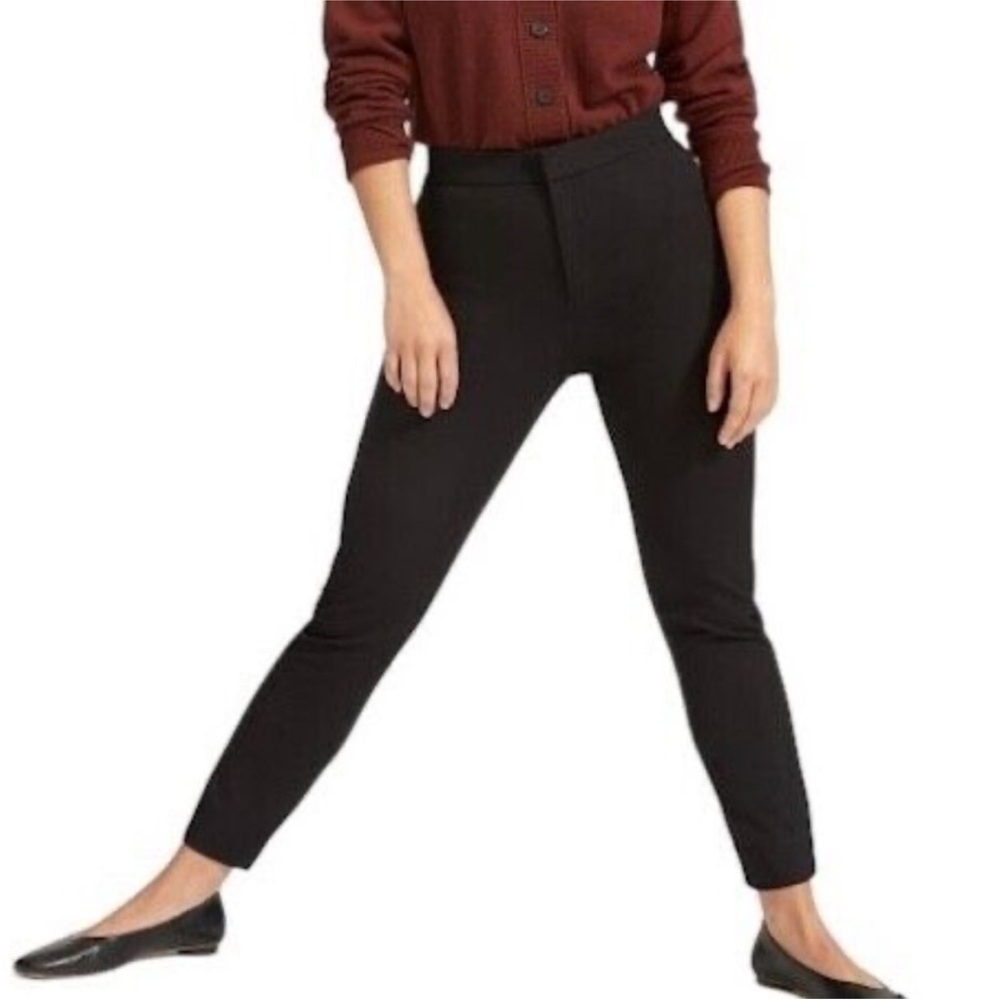 Nwt Everlane‎ The Fixed Waist Stretch Cotton Pants Black Size 12